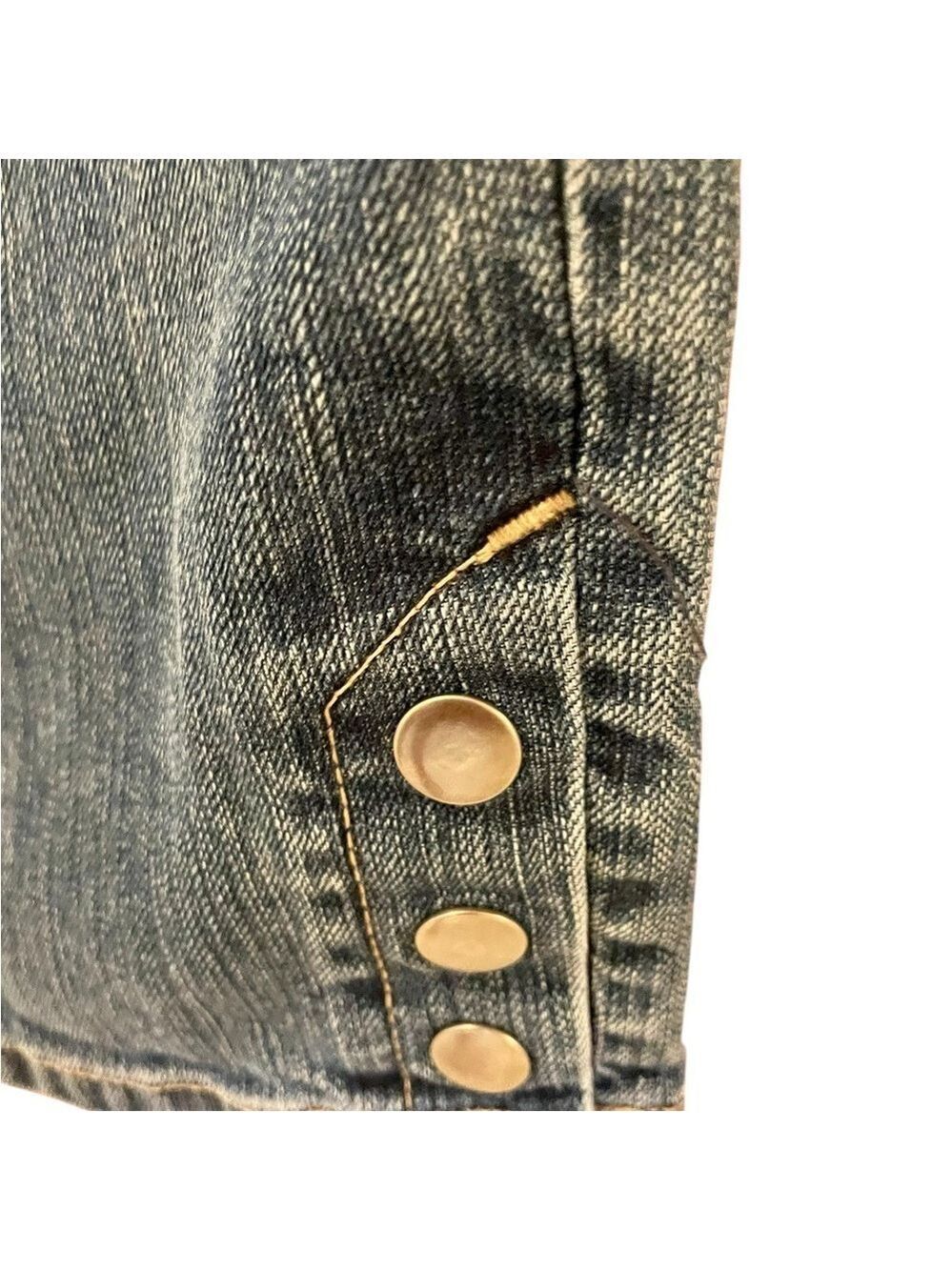 Talbot’s Crop Straight Leg Stretch Jeans, Size 10, Faded Denim, Button Detail - Picture 4 of 10